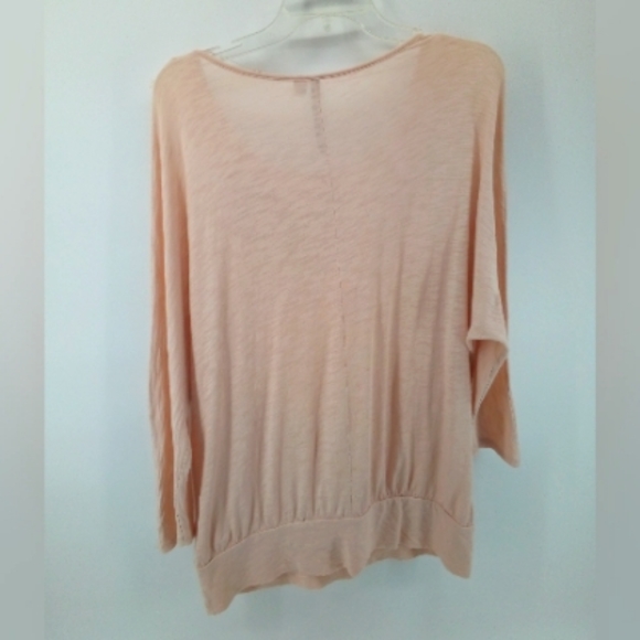 LC Lauren Conrad Pima Cotton Blend Blush Pink Beaded Flower Top M - Picture 4 of 11